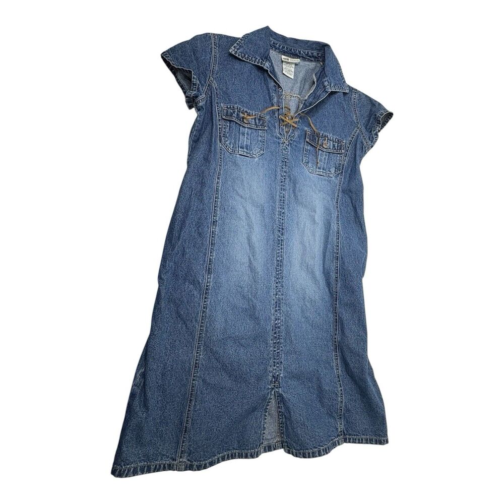 Faded Glory lace-up denim dress